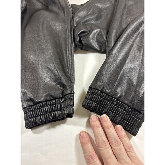 Spanx Faux Leather Joggers Black Medium Elastic Waist Pockets - Picture 15 of 16